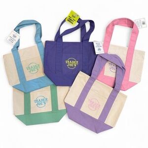 Trader Joe's Pastel Canvas Tote Bags